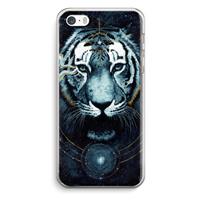 CaseCompany Darkness Tiger: iPhone 5 / 5S / SE Transparant Hoesje