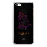 CaseCompany Praying For My Haters: iPhone 5 / 5S / SE Transparant Hoesje