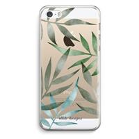 CaseCompany Tropical watercolor leaves: iPhone 5 / 5S / SE Transparant Hoesje