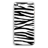 CaseCompany Zebra pattern: iPhone 5 / 5S / SE Transparant Hoesje