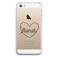 CaseCompany Friends heart black: iPhone 5 / 5S / SE Transparant Hoesje