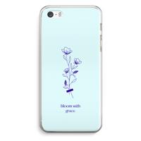 CaseCompany Bloom with grace: iPhone 5 / 5S / SE Transparant Hoesje