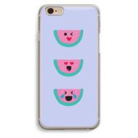 CaseCompany Smiley watermeloen: iPhone 6 / 6S Transparant Hoesje