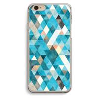 CaseCompany Gekleurde driehoekjes blauw: iPhone 6 / 6S Transparant Hoesje