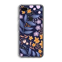 CaseCompany Flowers with blue leaves: Google Pixel 3a Transparant Hoesje