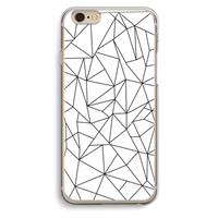 CaseCompany Geometrische lijnen zwart: iPhone 6 / 6S Transparant Hoesje