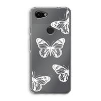 CaseCompany White butterfly: Google Pixel 3a Transparant Hoesje