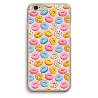 CaseCompany Pink donuts: iPhone 6 / 6S Transparant Hoesje