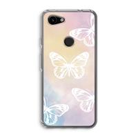 CaseCompany White butterfly: Google Pixel 3a Transparant Hoesje