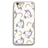 CaseCompany Rainbow Unicorn: iPhone 6 / 6S Transparant Hoesje