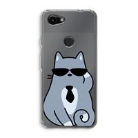 CaseCompany Cool cat: Google Pixel 3a Transparant Hoesje