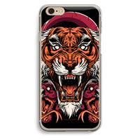 CaseCompany Tiger and Rattlesnakes: iPhone 6 / 6S Transparant Hoesje