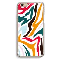 CaseCompany Colored Zebra: iPhone 6 / 6S Transparant Hoesje