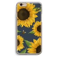 CaseCompany Sunflower and bees: iPhone 6 / 6S Transparant Hoesje