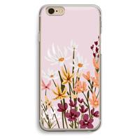 CaseCompany Painted wildflowers: iPhone 6 / 6S Transparant Hoesje
