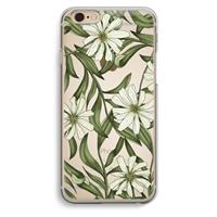 CaseCompany Wit bloemenpatroon: iPhone 6 / 6S Transparant Hoesje