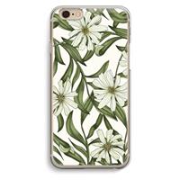 CaseCompany Wit bloemenpatroon: iPhone 6 / 6S Transparant Hoesje