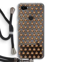 CaseCompany Poop emoji: Pixel 3a Transparant Hoesje met koord