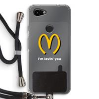 CaseCompany I'm lovin' you: Pixel 3a Transparant Hoesje met koord