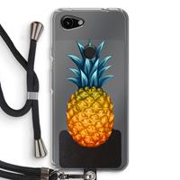 CaseCompany Grote ananas: Pixel 3a Transparant Hoesje met koord