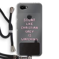 CaseCompany Christian Grey: Pixel 3a Transparant Hoesje met koord