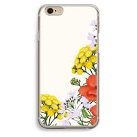 CaseCompany Wilde bloemen: iPhone 6 / 6S Transparant Hoesje