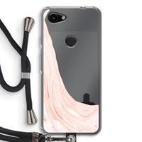 CaseCompany Peach bath: Pixel 3a Transparant Hoesje met koord