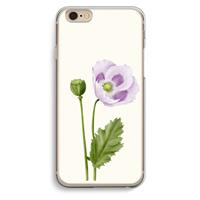 CaseCompany Purple poppy: iPhone 6 / 6S Transparant Hoesje