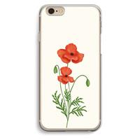 CaseCompany Red poppy: iPhone 6 / 6S Transparant Hoesje