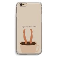 CaseCompany Aggressively drinks coffee: iPhone 6 / 6S Transparant Hoesje