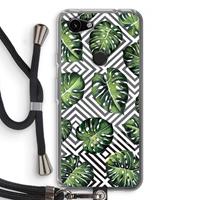 CaseCompany Geometrische jungle: Pixel 3a Transparant Hoesje met koord