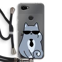 CaseCompany Cool cat: Pixel 3a Transparant Hoesje met koord