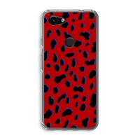 CaseCompany Red Leopard: Google Pixel 3a Transparant Hoesje