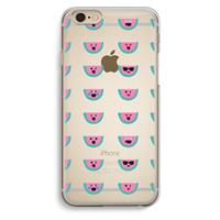 CaseCompany Smiley watermeloenprint: iPhone 6 / 6S Transparant Hoesje