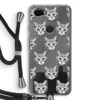 CaseCompany Kitten: Pixel 3a Transparant Hoesje met koord