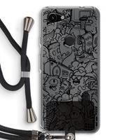 CaseCompany Vexx Black City : Pixel 3a Transparant Hoesje met koord