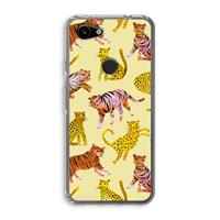 CaseCompany Cute Tigers and Leopards: Google Pixel 3a Transparant Hoesje