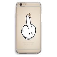 CaseCompany Middle finger white: iPhone 6 / 6S Transparant Hoesje