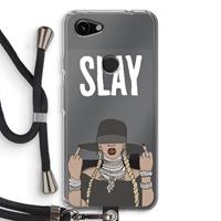 CaseCompany Slay All Day: Pixel 3a Transparant Hoesje met koord