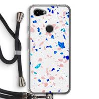 CaseCompany Terrazzo N°6: Pixel 3a Transparant Hoesje met koord