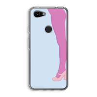 CaseCompany Pink panty: Google Pixel 3a Transparant Hoesje