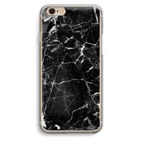 CaseCompany Zwart Marmer 2: iPhone 6 / 6S Transparant Hoesje