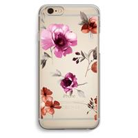 CaseCompany Geschilderde bloemen: iPhone 6 / 6S Transparant Hoesje
