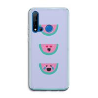 CaseCompany Smiley watermeloen: Huawei P20 Lite (2019) Transparant Hoesje