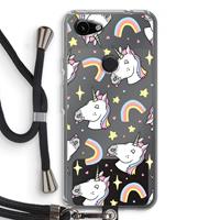 CaseCompany Rainbow Unicorn: Pixel 3a Transparant Hoesje met koord