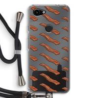 CaseCompany Bacon to my eggs #2: Pixel 3a Transparant Hoesje met koord