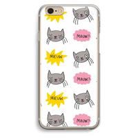 CaseCompany Meow: iPhone 6 / 6S Transparant Hoesje