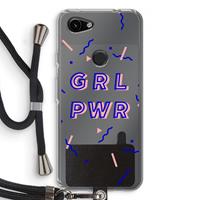 CaseCompany GRL PWR: Pixel 3a Transparant Hoesje met koord