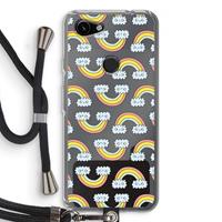 CaseCompany Regenboog: Pixel 3a Transparant Hoesje met koord