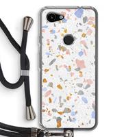 CaseCompany Terrazzo N°8: Pixel 3a Transparant Hoesje met koord